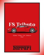 Plakat Ferrari F8 Tributo, 30x40 + ramka - plakat samochodowy