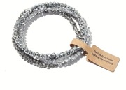 Bransoletka na gumce | boho | szklane koraliki | elastyczna na każdą rękę  