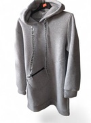 Długa, ocieplana polarem bluza z kapturem, 