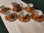 zestaw kawowy espresso Wawel Karolina marmurek PRL