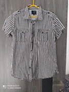 Koszula męska w kratkę, na krótki rękaw, L