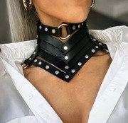 Czarny moda Rock gotycki naszyjnik z obrożą biżuteria gotycki