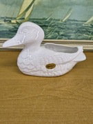 Ceramiczna figurka–osłonka Kaczka – ręczna robota, biała ceramika