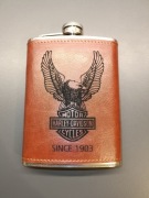 Harley Davidson pierśiówka obita skurą,twoje logo/napis 