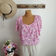 Bluzka hiszpanka w kwiaty Janina r. 40 – nowa z metką, elastyczna,romantyzm