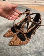 New look brązowe szpilki print zwierzęcy 36 modne jesień wygodne viral