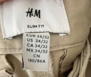 Spodnie chino H&M slim fit 34/32 beżowe