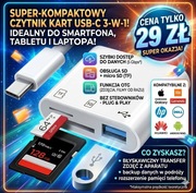 CZYTNIK KART SD MICRO SD USB-C ADAPTER OTG 3w1 DO iPHONE 15 SAMSUNG HUAWEI