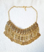 3 Naszyjnik boho złoty kolor monety monetki bohemian etno hippie gypsy