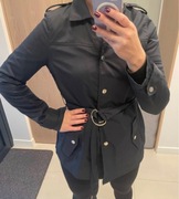 Zara kurtka płaszczyk granatowy modny s jesień trencz