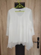 113 Biała zwiewna bluzka na długi rękaw rozmiar L