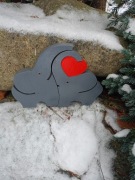 Zakochane słonie z sercem 