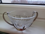 Cukiernica kryształowa PRL  Hefra platerowana MET