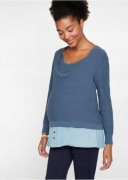 Niebieska bluza ciążowa dresowa bawełniana 36/38