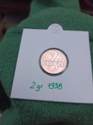 2 grosze 1938 w holderze 