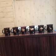 Kubki z fioletowego szkła ze złotymi znakami zodiaku 6 szt.