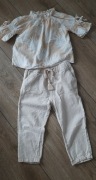 Komplet elegancka bluzeczka i spodnie lniane r110