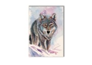 Wilk. Zima. Obraz ręcznie malowany + rama