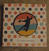 Kartka urodzinowa ręcznie robiona piłka ręczna 