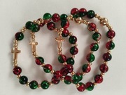 Różaniec na rękę w wesji świątecznej :) 