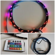 Taśma 3 metry LED rgb + PILOT - kolory - podświetlenie  - 5V - 24V