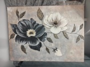 Kwiaty w beżach - akryl na płótnie PREZENT 