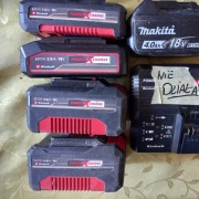 Baterie Einhell+ładowarka, Makita, -  jako uszkodzone!!!