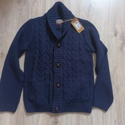 Sweter chłopięcy granatowy 140 elegancki rozpinany