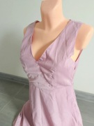 Różowa sukienka, elegancka, na codzień, bez rękawów, letnia, przewiewna