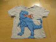 H&M t-shirt smok piksele pixels 92 dinozaur