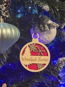 Bombka „Wesołych Świąt” – grawer laserowy – MDF 3–4 mm – z tłem lub bez