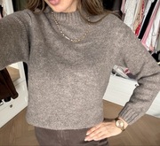 Sweter z półgolfem Sinsay golf półgolf oversize brązowy Zara Bershka Mohito
