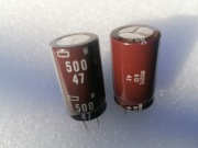 Kondensator 47uF 500V Nippon 105*C roz.16x32mm  2 szt 