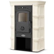 Piec kominek piecyk koza kaflowy żeliwny ceramiczny ELBE beżowy