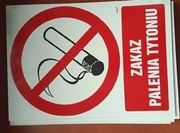 Zakaz palenia tytoniu - tablica 15 X 22,5 CM, PN - PŁYTA + przylepce