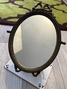 mosiężne WŁOSKIE LUSTERKO kosmetyczne kokardka