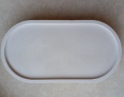 OWALNA  taca dekoracyjna z gipsu BIAŁA 18cm MANUFAKTURA PKO