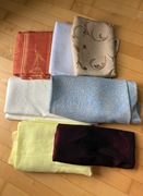 Zestaw tkanin- satyna, żakard, organza, bawełna