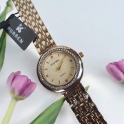 Zegarek damski KURREN złoty elegancki cyrkonie bransoleta