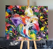 Yorkshire Terrier psiak obraz od MarlenaSzkice 100x80