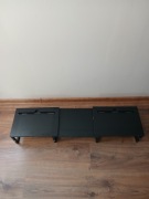 Podstawka pod 2 monitory drewniana regulowana czarny mat