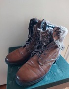 brązowe skórzane trzewiki zimowe