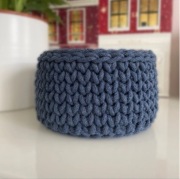 Koszyk ze sznurka bawełnianego kolor jeansy, handmade