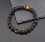 BRANSOLETKA MĘSKA Lawa Wulkaniczna Tygrysie Oko