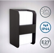 Lampa zewnętrzna kinkiet ip44 elewacyjny 1xe27, żarówka gratis