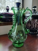 Zielony dzbanek z okresu PRL hortensja Słuczan 