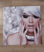 Obraz pcv 80x80cm  kobieta do salonu kosmetycznego fryzjerskiego