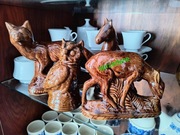 Figurki ceramiczne sowa wilk (sarna) koń