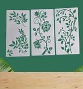 3 szt Szablony dekoracyjne – motyw roślinny / winorośl A34
