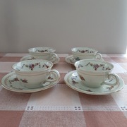 Filiżanka ze spodkiem porcelanowa. Komplet 4 szt. Schumann Arzberg.